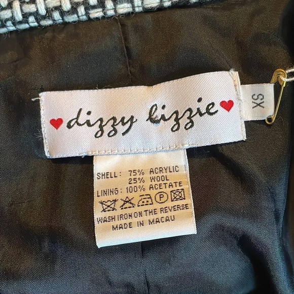 Dizzy Lizzie NWT women’s black and white jacket size XS - Picture 9 of 11